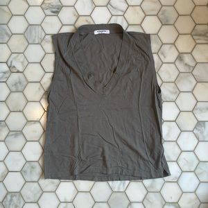 Perfect white tea size small army, green sleeveless tank excellent condition